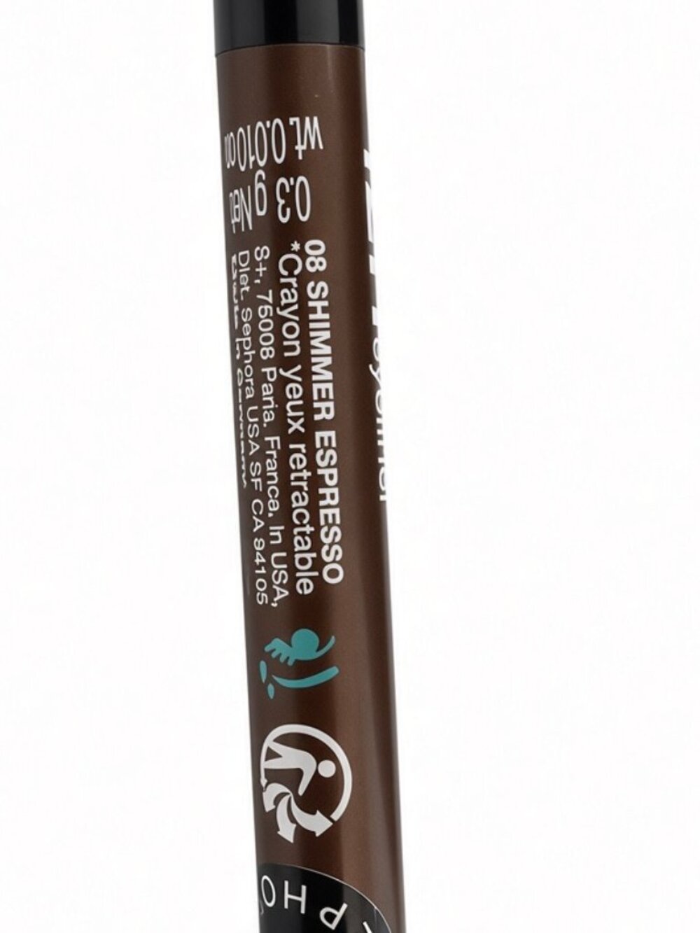 Sephora 12H Retractable Eyeliner Shimmer Espresso New